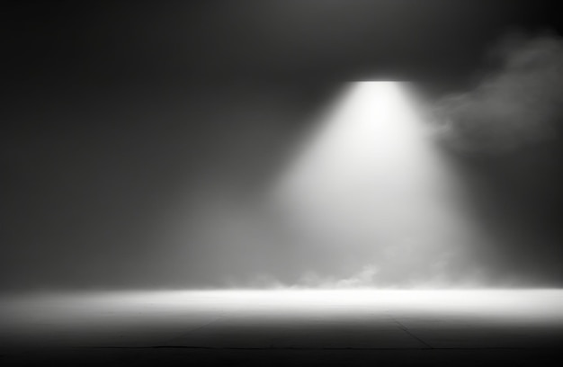 Photo background of an empty dark room smoke and dust