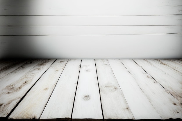 Background of an empty white hardwood floor