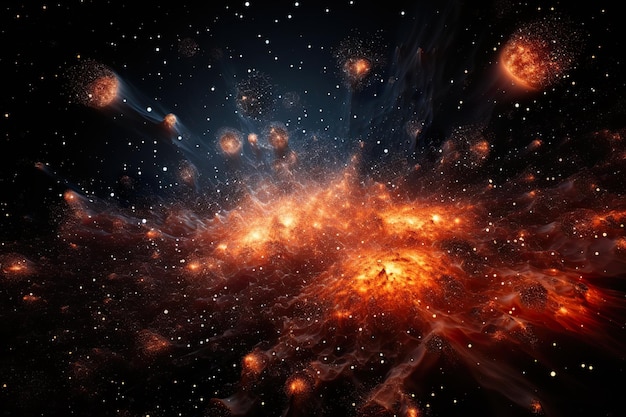 Background explosion of stars cluster takes shape in the solar system