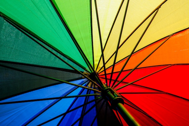 Background fabric texture of Colorful umbrella