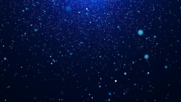 background of falling magic dust particles energy flow of blue particles