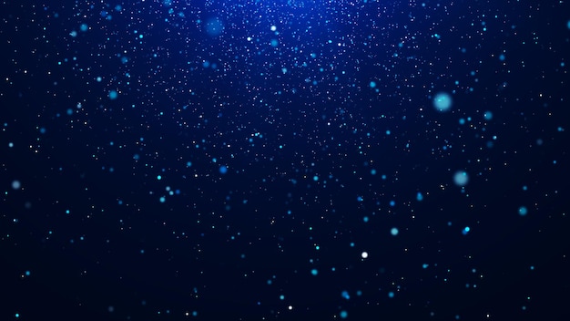 Background of falling magic dust particles Energy flow of blue particles