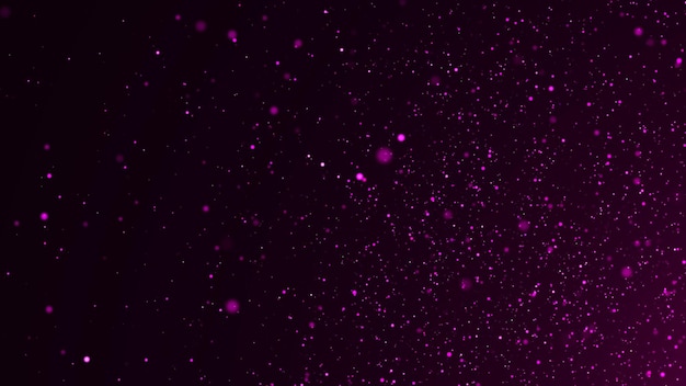 Background of falling magic dust particles Energy flow of purple particles 3D rendering