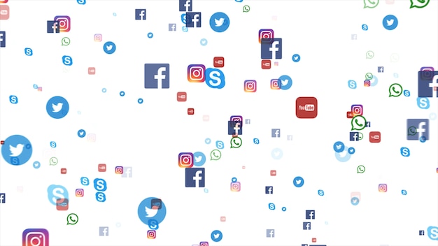 Photo background of famous social media icons