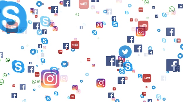 Photo background of famous social media icons
