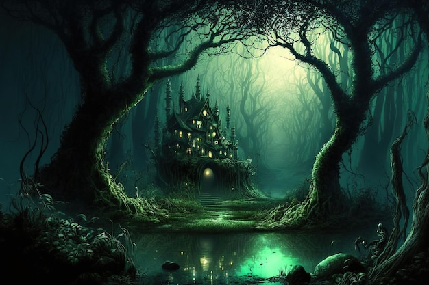 background of fantasy forest