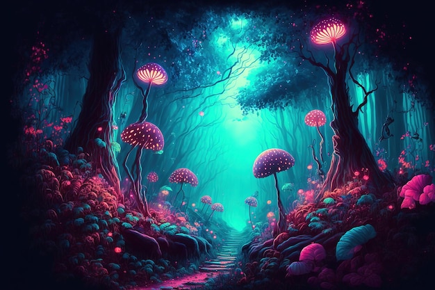 background of fantasy forest