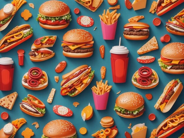 Background of fast food pattern