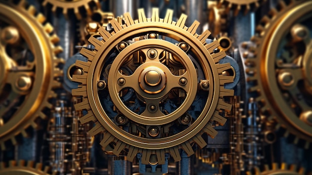 Photo background featuring engineering gears and machinery showcasing the intricate and mechanical aspects of engineering generative ai