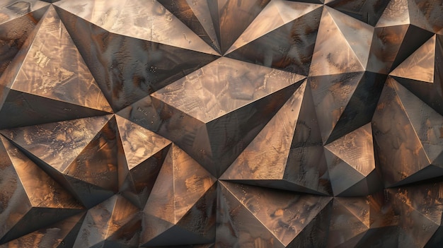 Background featuring sharp bronze geometric shapes