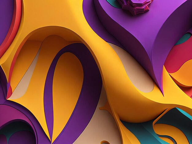 A background featuring vivid abstract shapes with subtle curved AI Generative