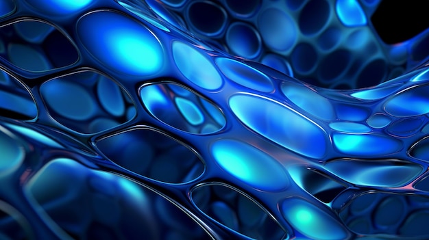 Background featuring waves and lines in shades of blue creating a visually captivating display with a combination of fluid shapes and dynamic lines Generative Ai