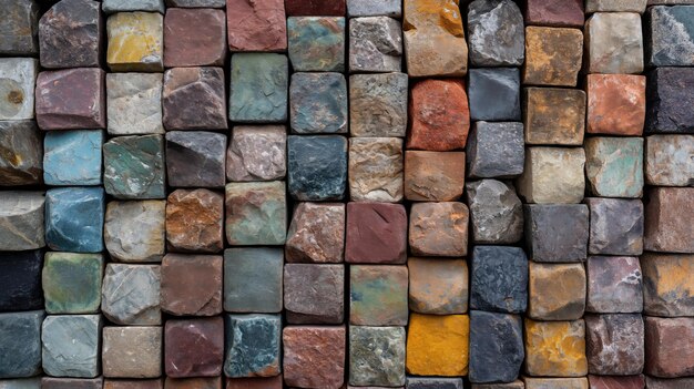 Background filled of colorful brick