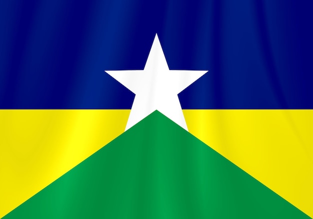 Photo background of the flag of the state of rondonia in slightly wavy fabric