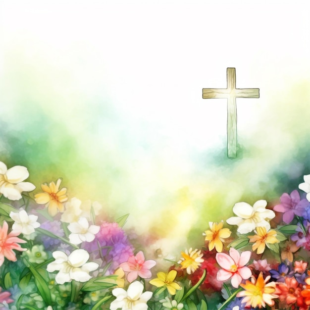 background flower field cross religion