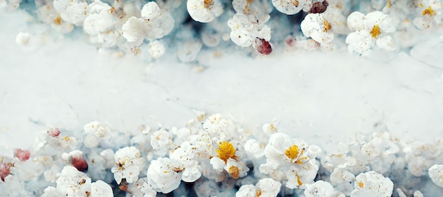 Background of flowers in a field in abstract blooming light