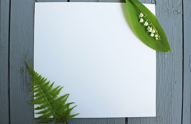 Photo background flowers on white paper