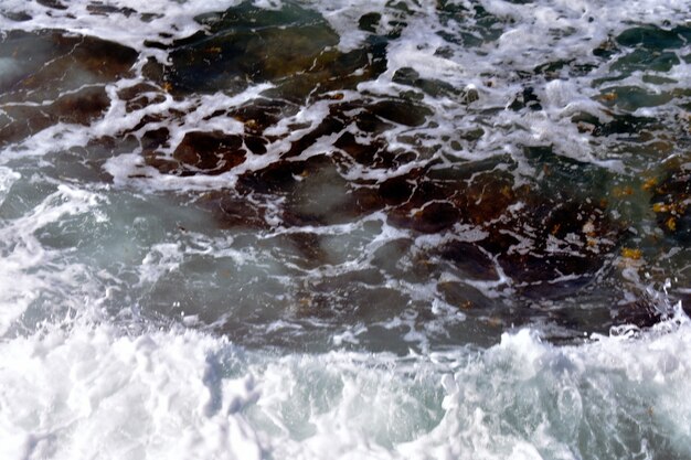 background of foaming blue waves