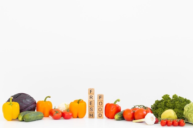 背景食品果物と野菜のコレクション果物野菜健康的な食事療法