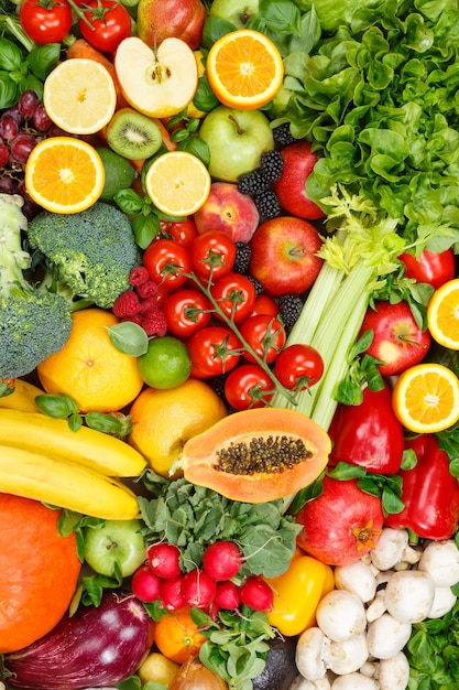 배경 음식 과일 및 야채 컬렉션 과일 야채 초상화 형식 건강한 식습관 다이어트 사과 오렌지 토마토