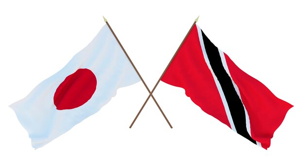 Фото Фон для дизайнеров-иллюстраторов день национальной независимости флаги японии и тринидад и тобаго