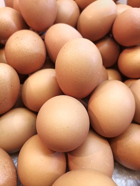 Background of fresh eggs for sale at a market