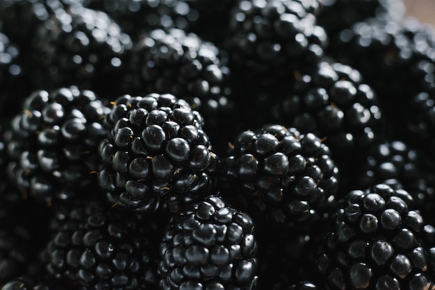 Photo background of fresh organic blackberries