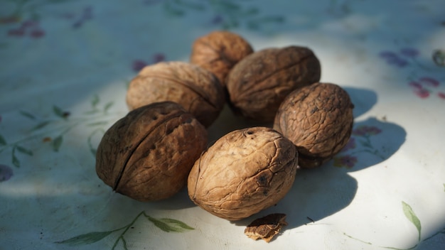 Background Of Fresh Organic Walnuts