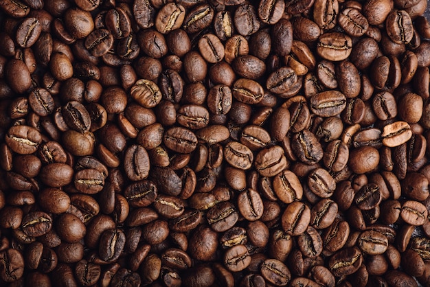 Background of fresh roasted coffee beans