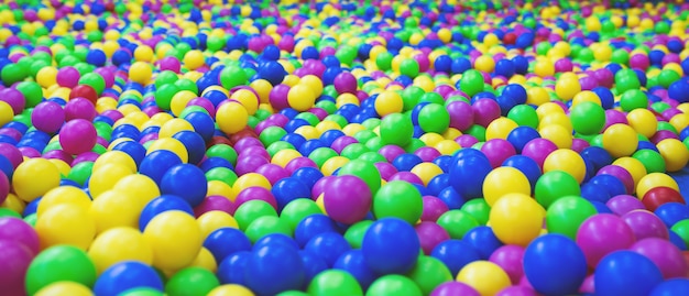 Photo background from bright multi-colored plastic balls