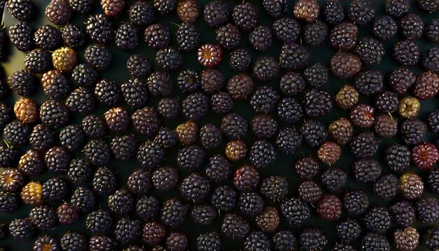 Photo background from fresh blackberries close up lot of ripe juicy wild fruit raw berries