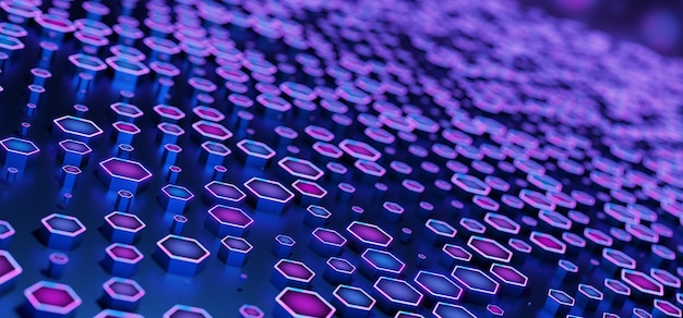 background from hexagons blockchain technology network structure background artificial intelligence machine learning data background big data 3d rendering