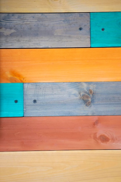 Background from multicolored wooden boards