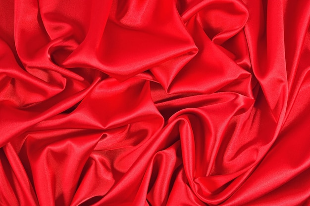 Background from a red satin fabric