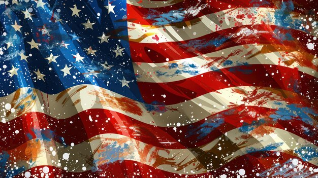 Background from Wavy Texture of an American Flag