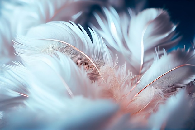 Photo background from white feathers generative ai