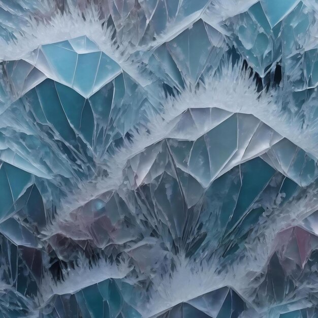 Photo background of a frosted surface with beautiful crystal patterns