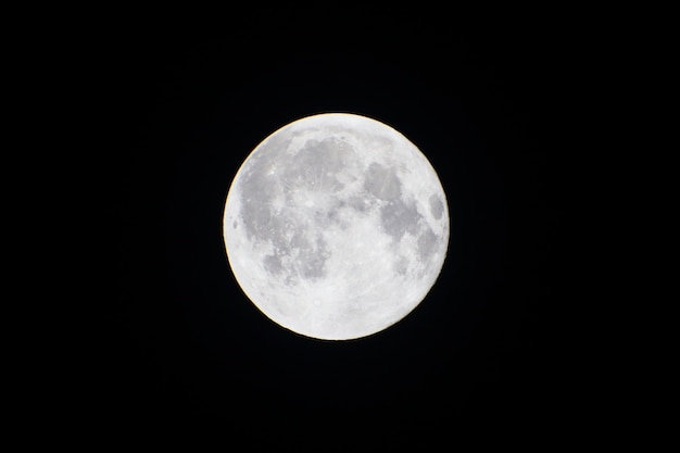 Photo background of full moon in the dark night