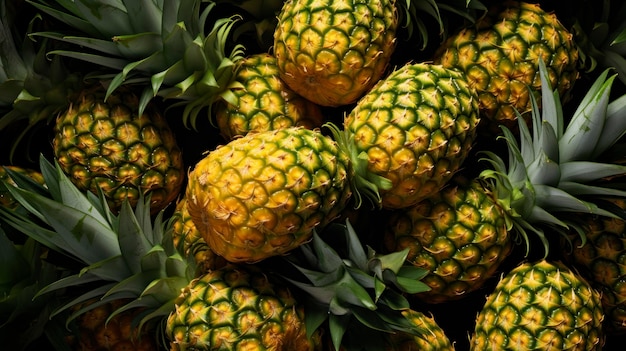 Photo background full of pineapples occupying the whole picture