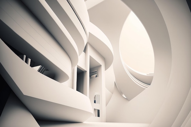 Background for futuristic white architecture design