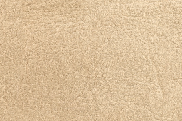 Background of genuine leather in light beige color