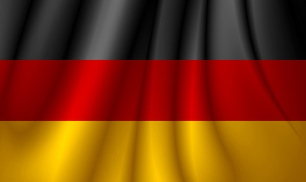 background of germany flag on wavy shiny fabric