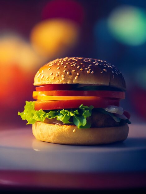 Background gradient blur with a burger