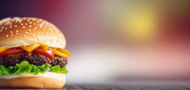 Photo background gradient blur with a burger