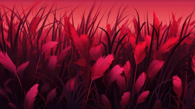 The background of the grass is in Garnet color