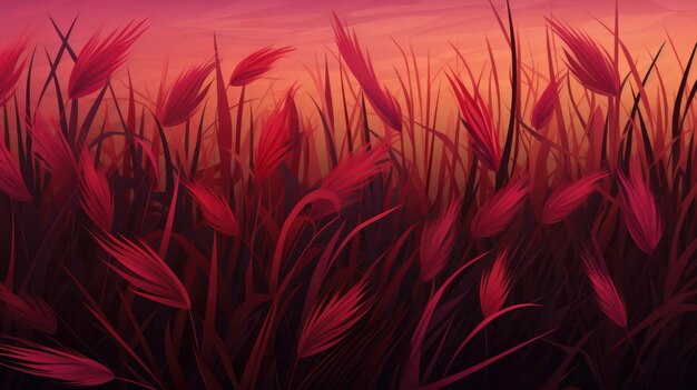 The background of the grass is in Maroon color