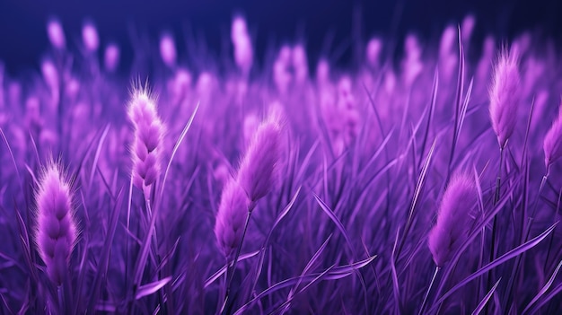 The background of the grass is in Violet color