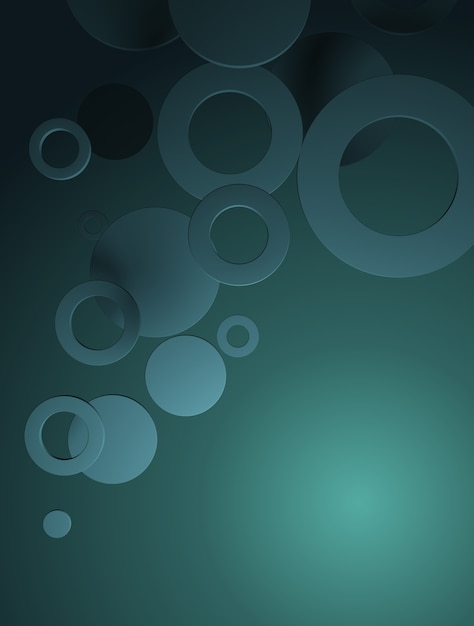 Background in green gradient, with circular figures