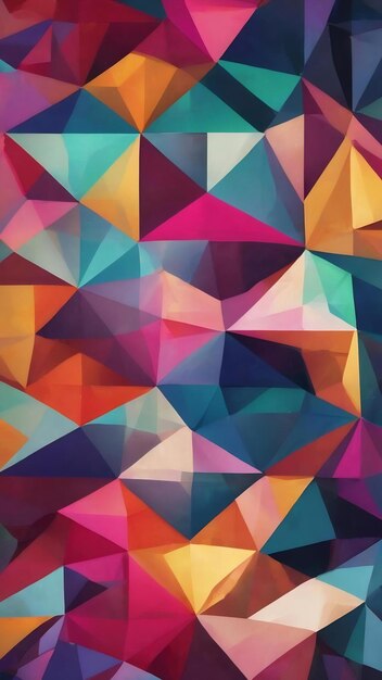 The background has triangles illustration generative ai