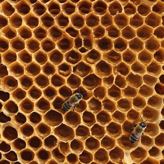 Background hexagon texture wax honeycomb from a bee hive filled